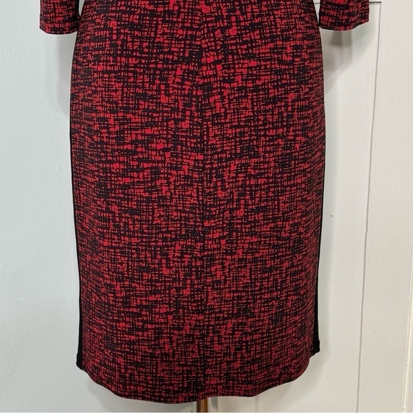 Ralph Lauren Jersey Sheath Dress Red & Black Printed 4 - Picture 7 of 10